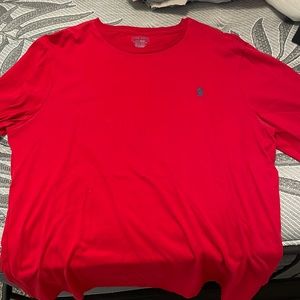Red polo long sleeve crewneck